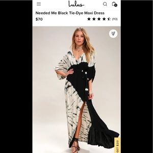 Lulus’s XL Black and White Tie Die Maxi dress.